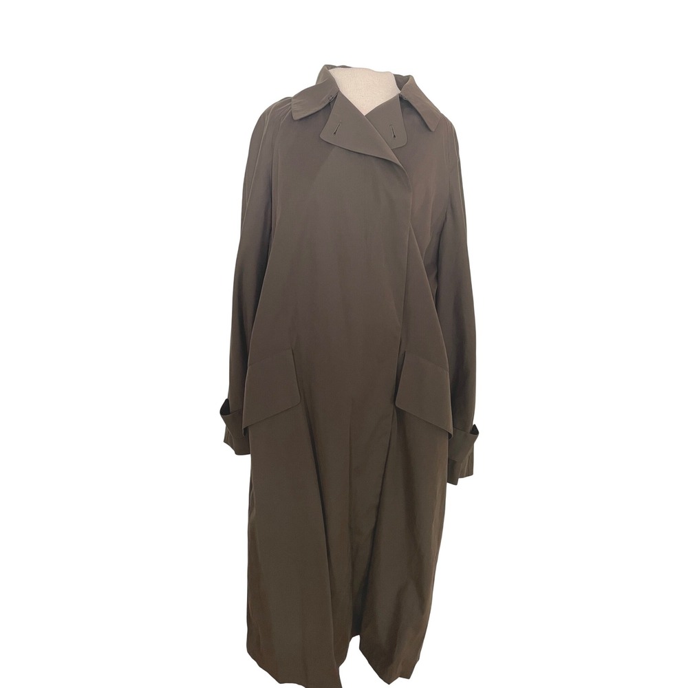 The Row Womens Trench Coat 12 Olive Green Raincoat Minimalist Duster Luxury Read
